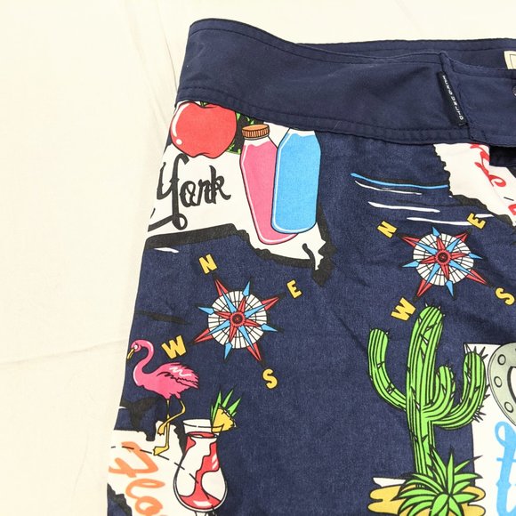 🔥Host Pick🔥 Ecko Unltd. Navy Blue State Print Board Shorts SZ 36 - Picture 2 of 13